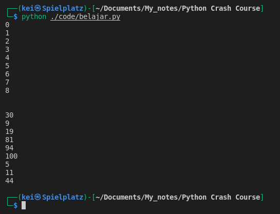 For Loop Range Length-Index